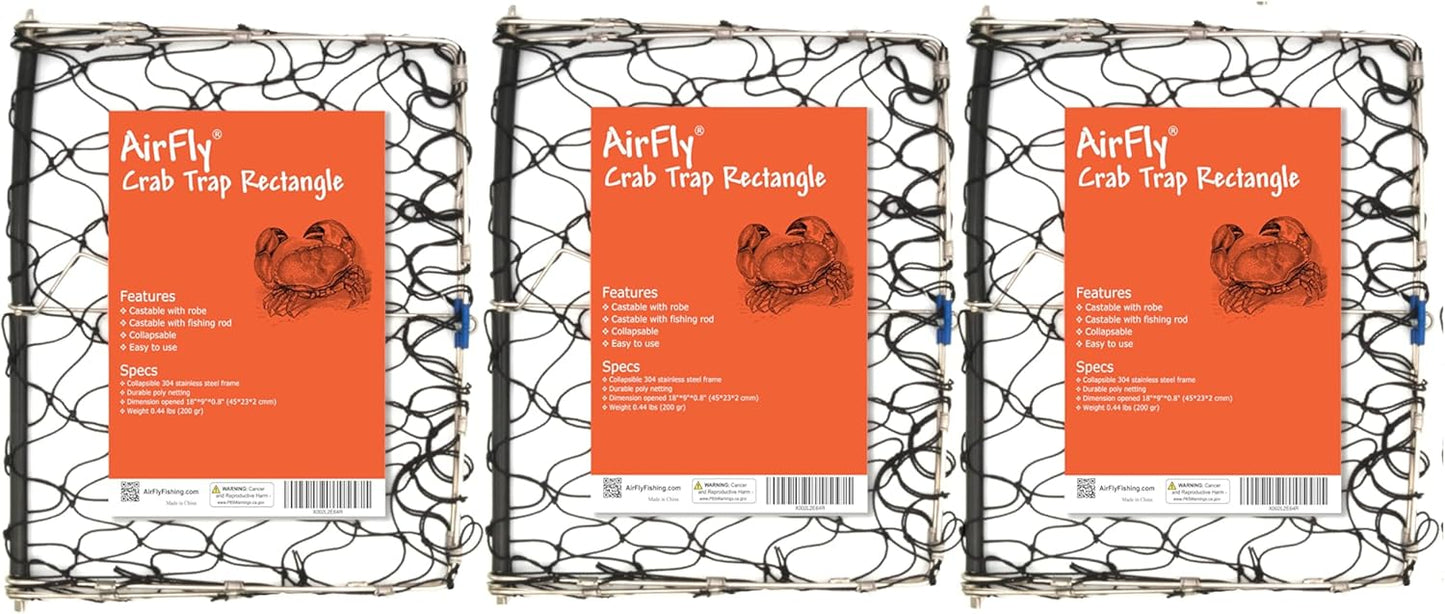 AirFly Foldable Crabjaw Trap for Dungeness and Blue Crabs