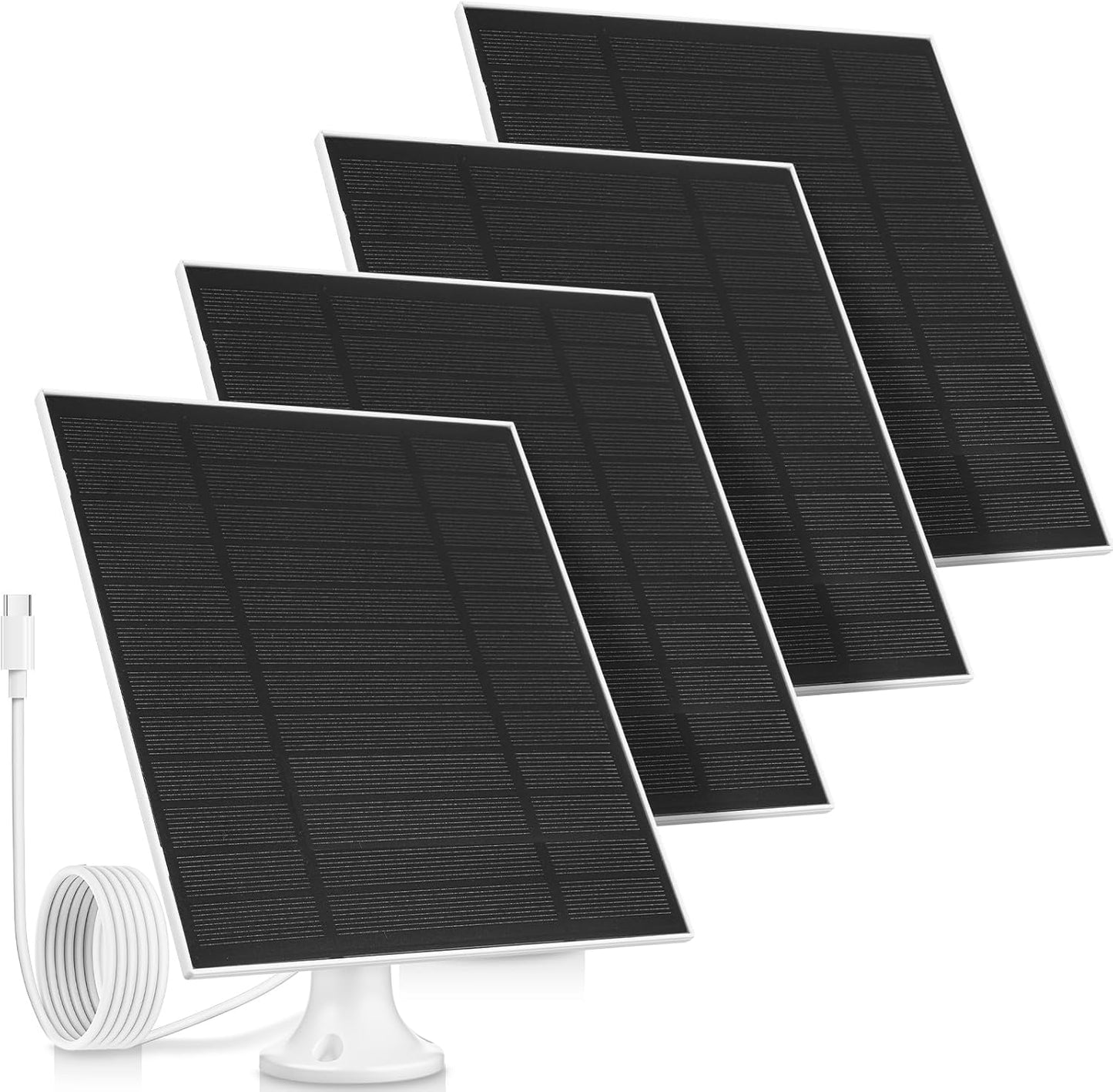 4 Pack 5W Solar Panels for Security Cameras with Adjustable Bracket