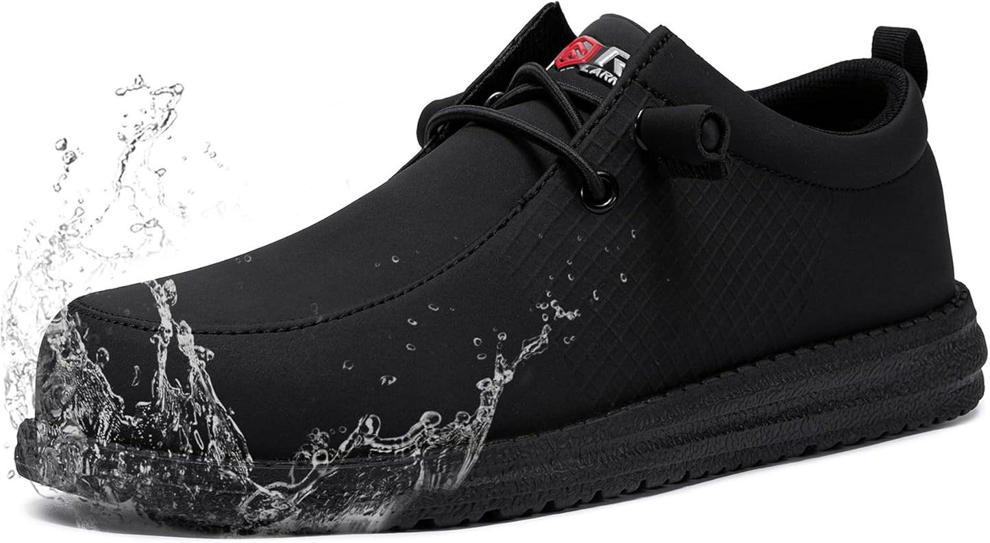 LARNMERN Slip On Steel Toe Shoes for Men - Lightweight Comfort