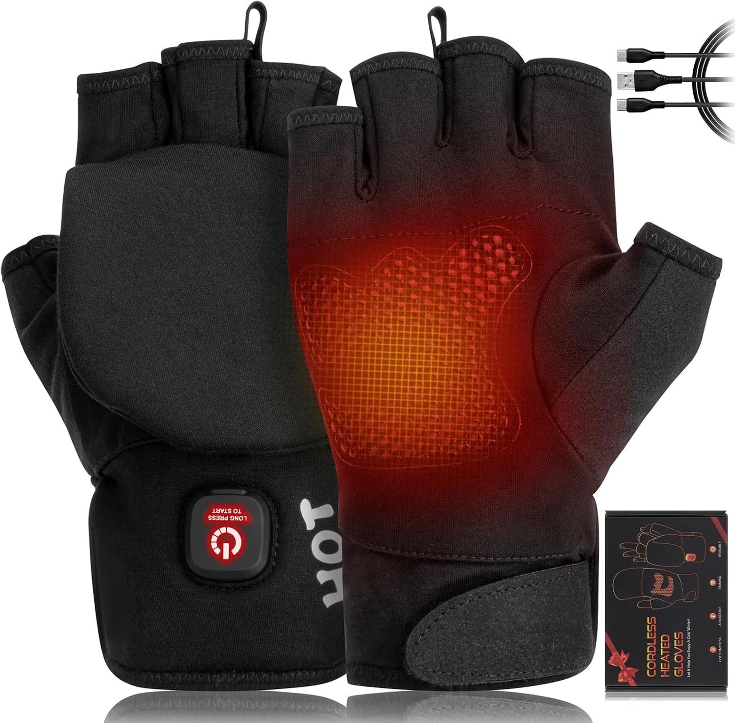 Heated Gloves for Men Women - Rechargeable Touchscreen Winter Gear
