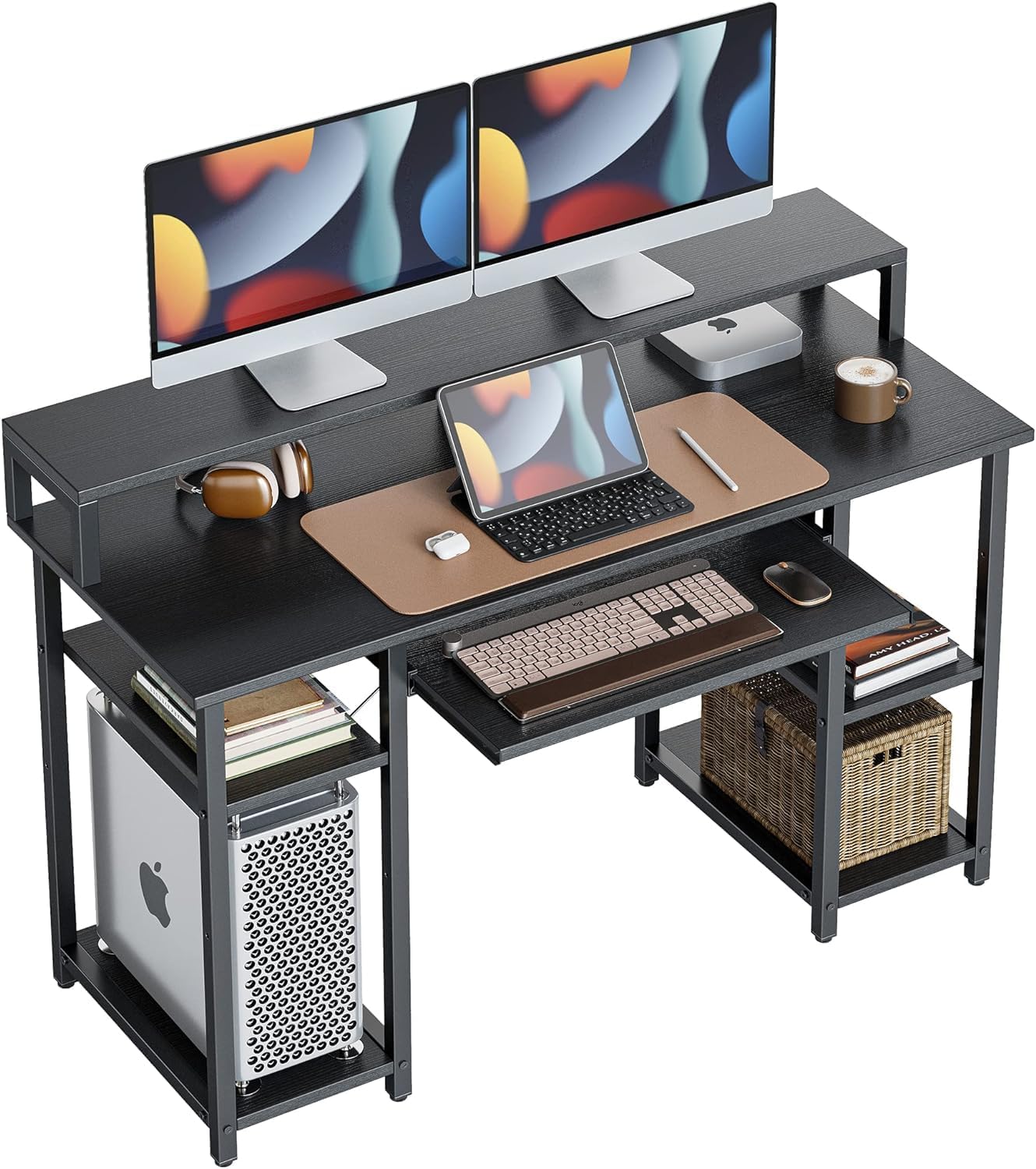 CubiCubi Computer Desk with Keyboard Tray for Home Office