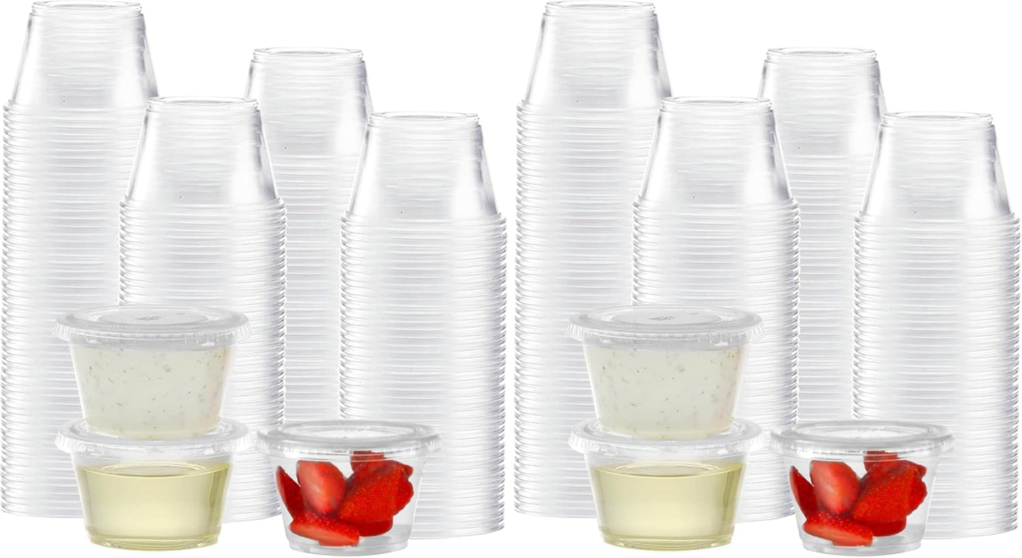 TashiBox 200 Sets of 4 oz Portion Cups with Lids for Parties