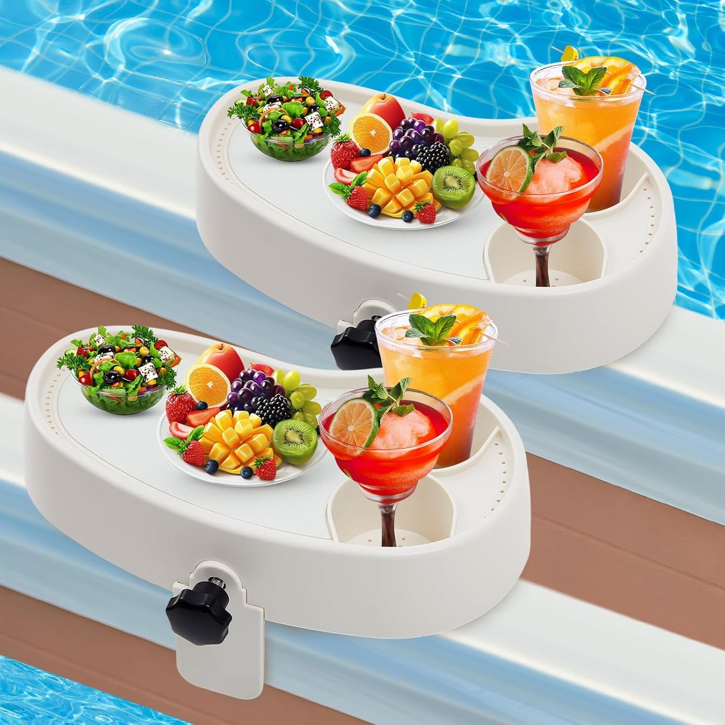 Geelin Hot Tub Table Tray with Adjustable Cup Holders for Spa