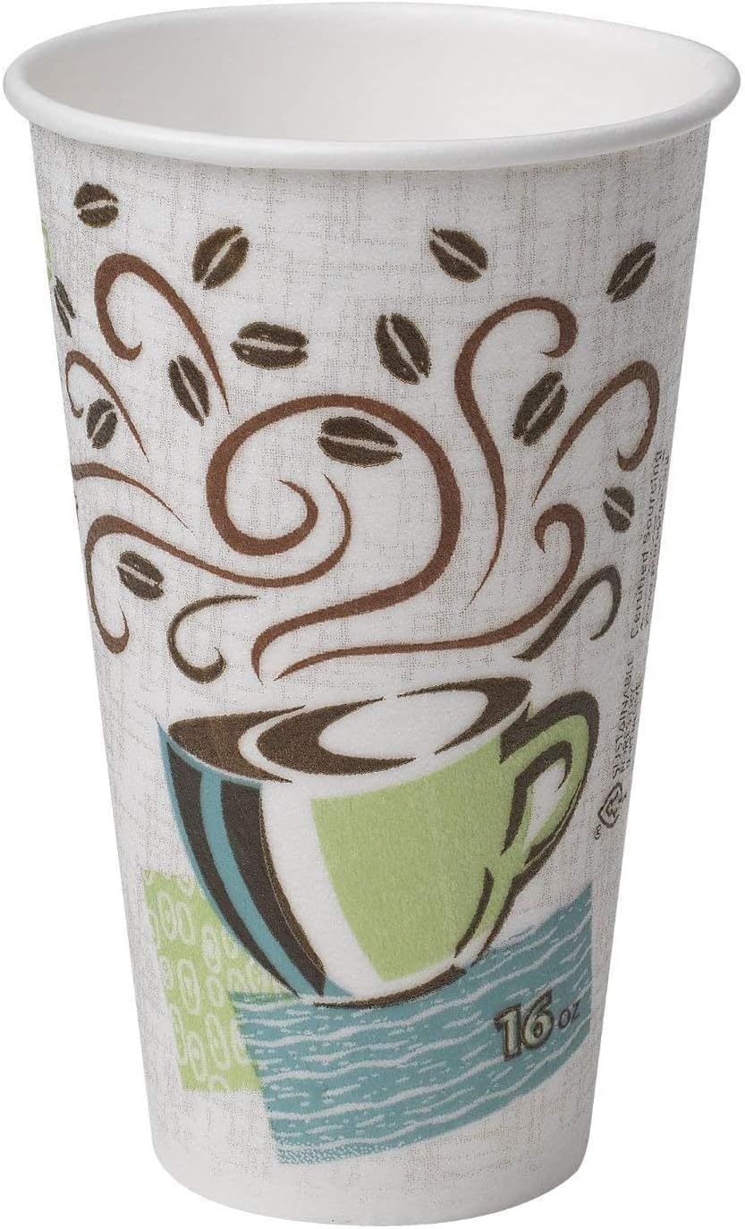 Dixie Perfectouch Insulated Hot Cups - 75 Count 16oz, Coffee Haze Design