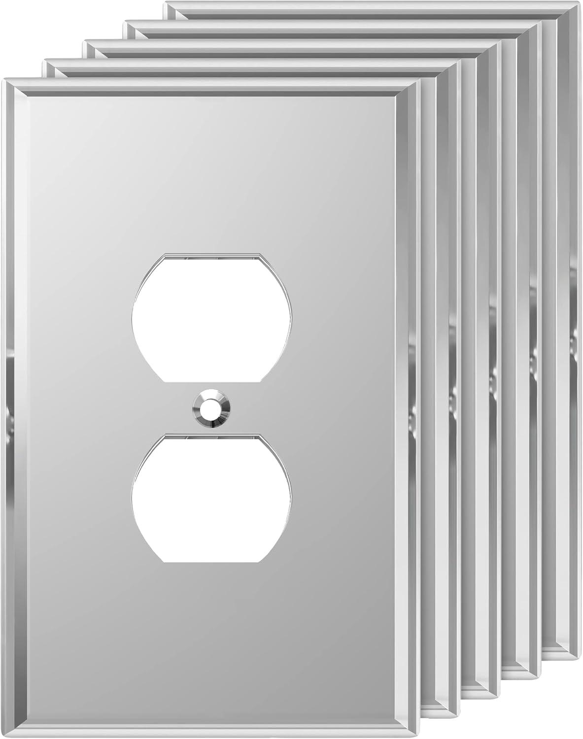 LIDER Duplex Receptacle Wall Plate - Modern Mirrored Covers