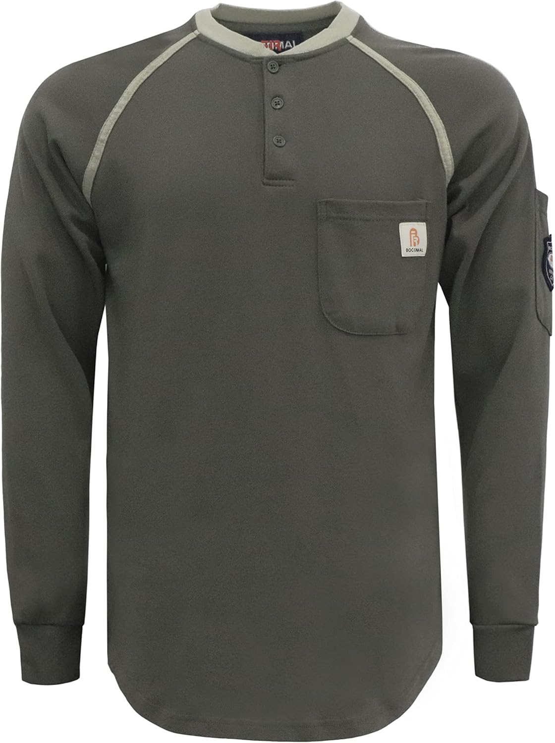 BOCOMAL FR Shirts Flame Resistant Henley for Work Safety