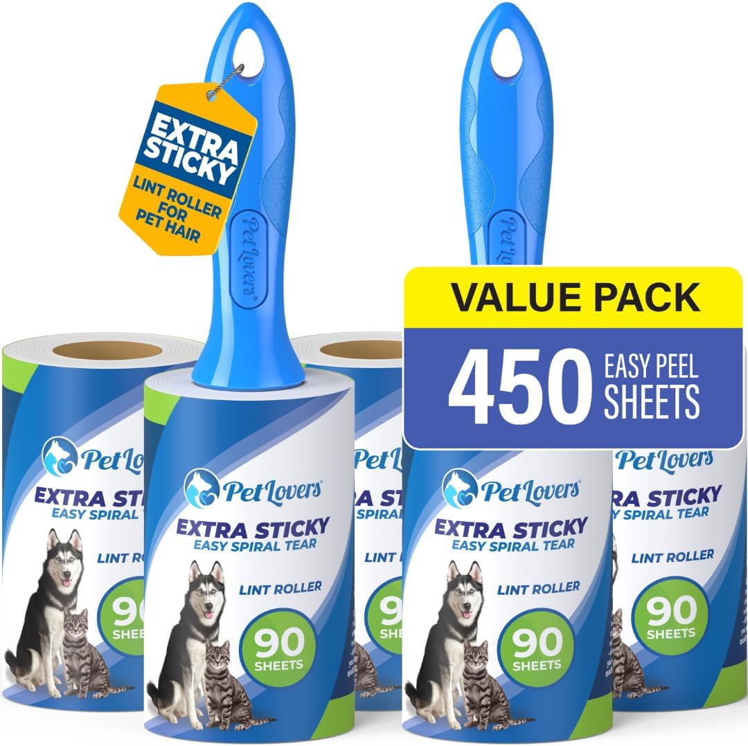 PetLovers Mega Value 5 Pack: Extra Sticky Lint Roller Set