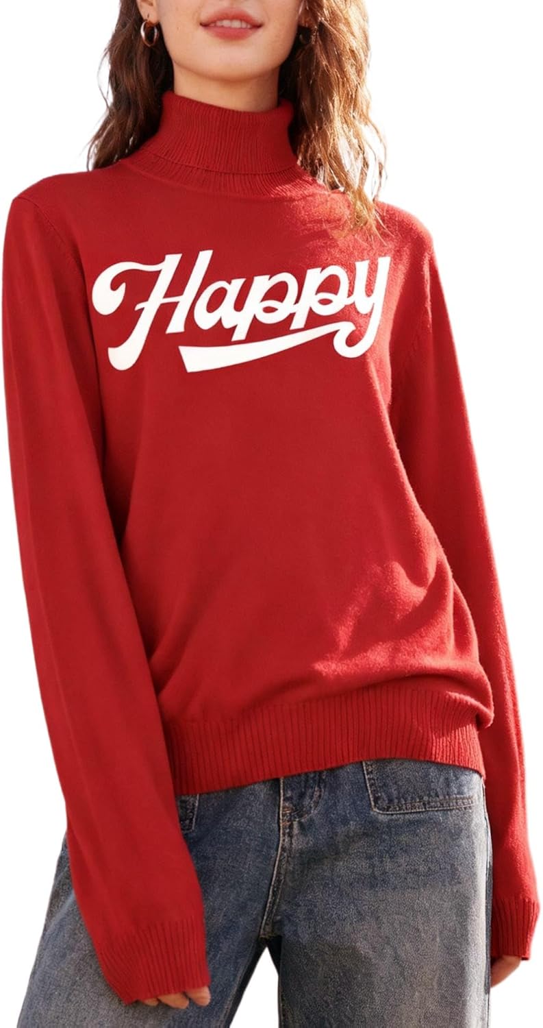 SANGTREE Women's Turtleneck Sweater for Casual Fall Style
