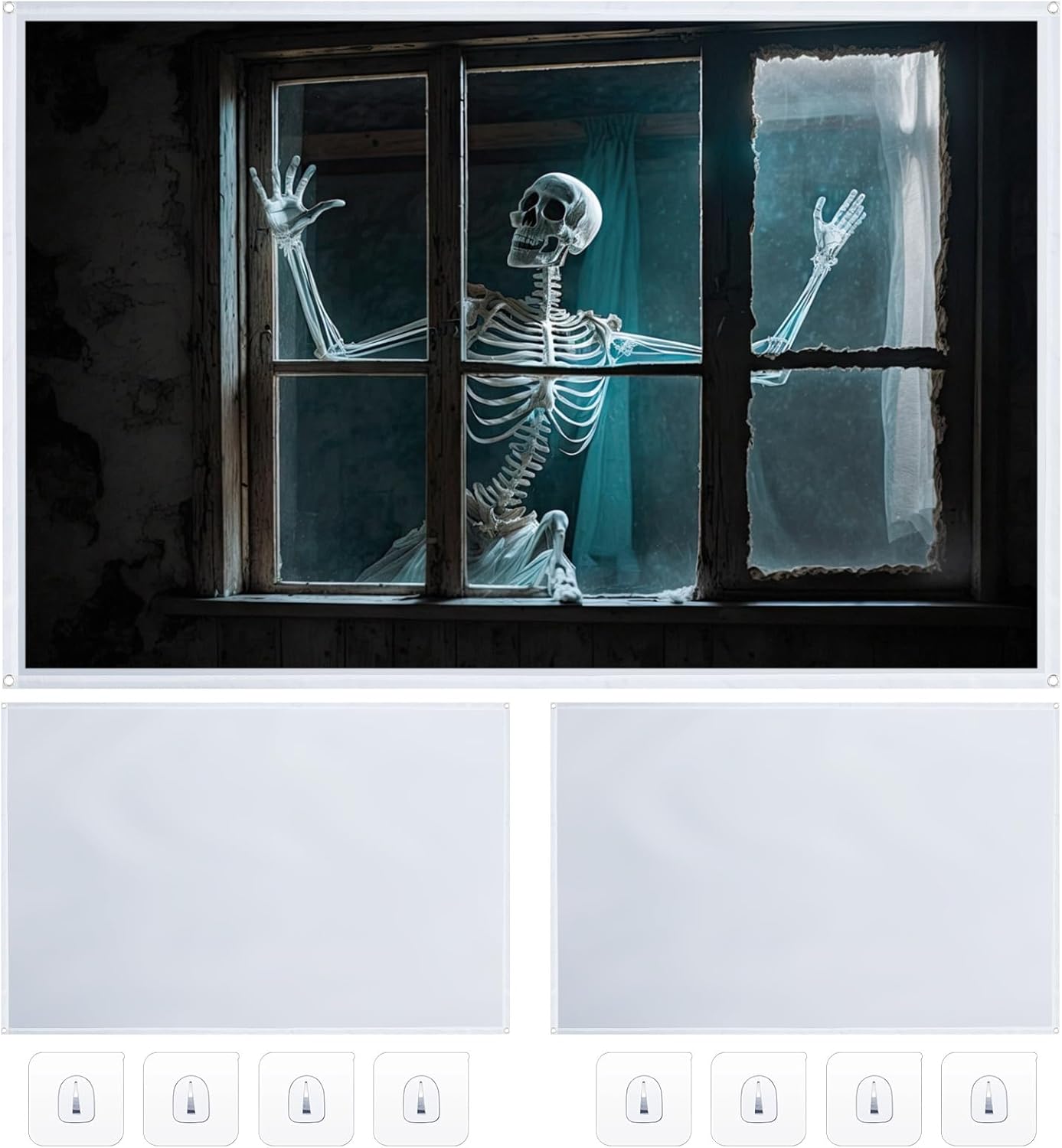 Oudain 2 Pack Halloween Fabric Rear Projection Screen for Fun