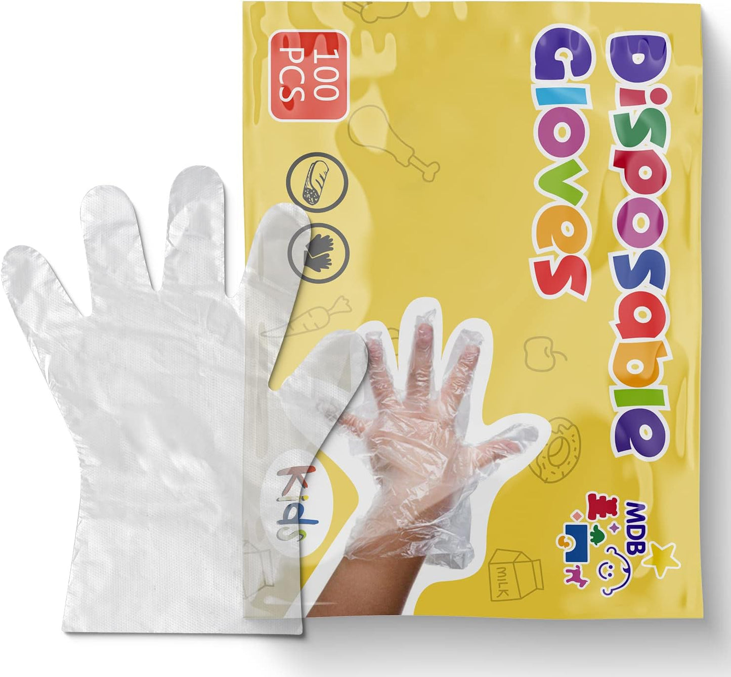 100-Pack Kids Disposable Gloves - Powder & Latex-Free Fun