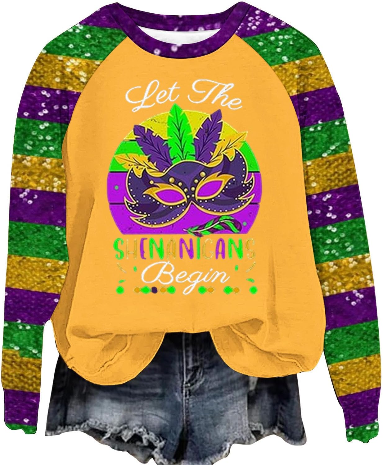 Fun Mask Graphic Sweatshirt for Women