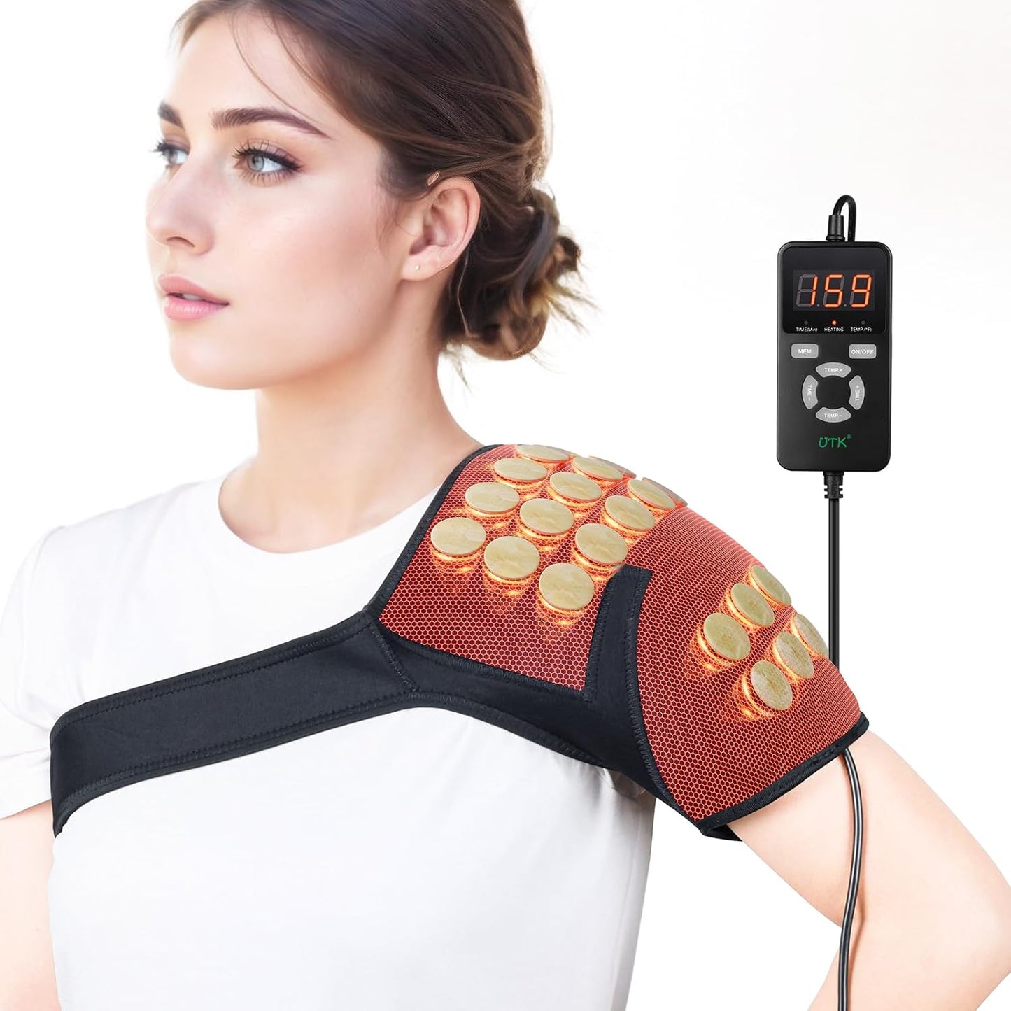 UTK Far Infrared Shoulder Heating Pad - Natural Jade & Smart Control