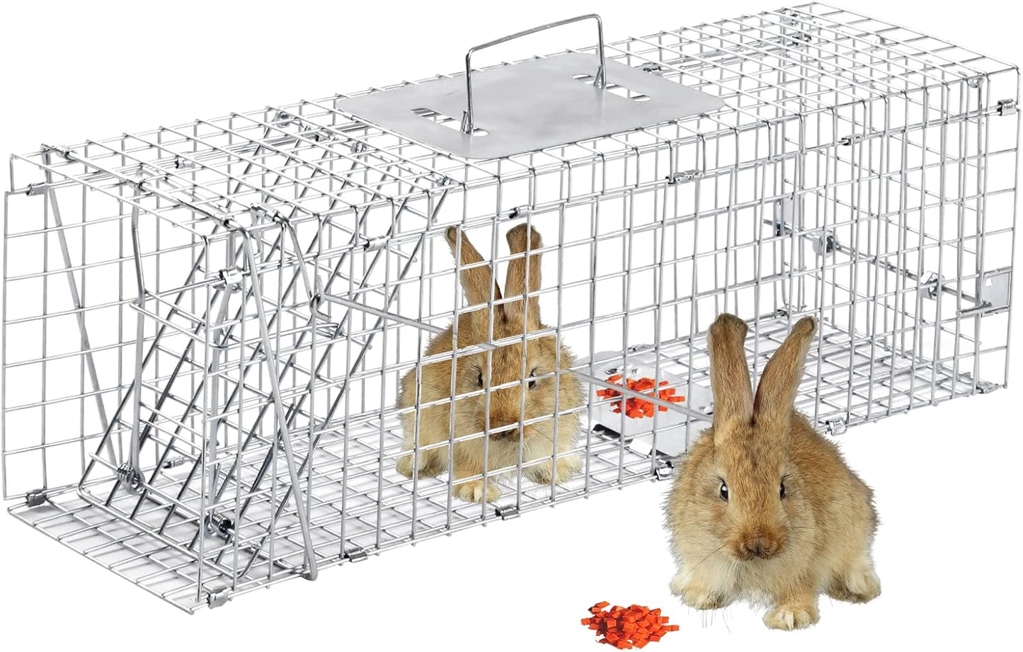 Live Animal Trap for Cats, Rabbits, and Squirrels - 24 x 7 x 8 in