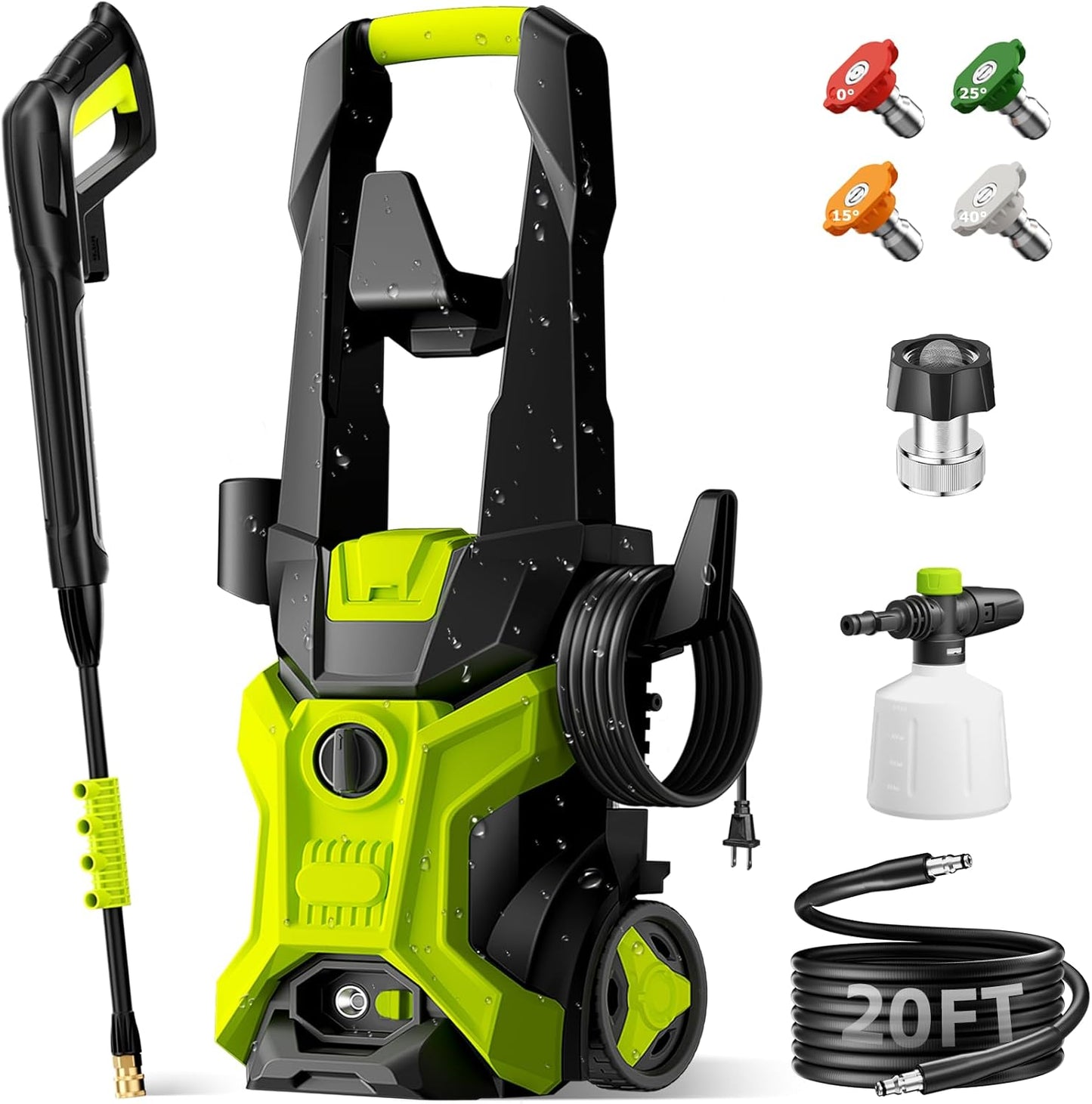 Electric Pressure Washer with Foam Cannon for Home Cleaning