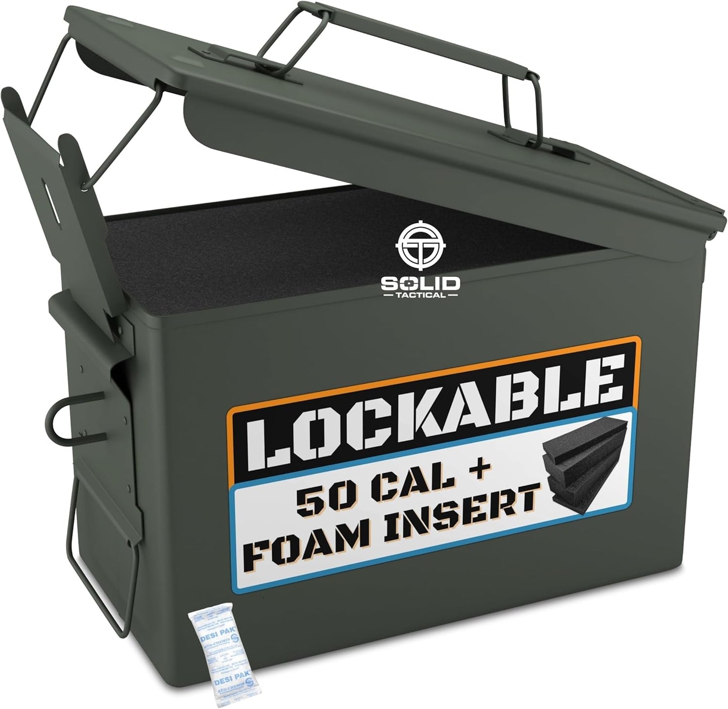 Lockable 30 & 50 Cal Metal Ammo Storage Box for Secure Storage