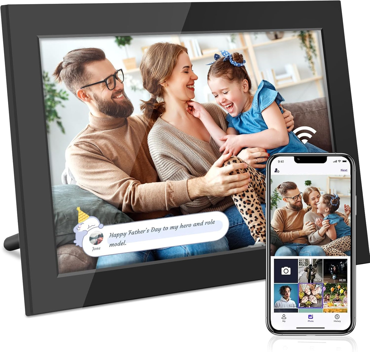 Bgift 10.1 Inch WiFi Digital Picture Frame for Family Memories