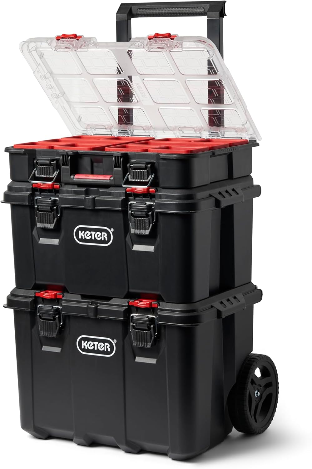 Keter Stack-n-Roll Modular Tools Organizer for Garage Storage