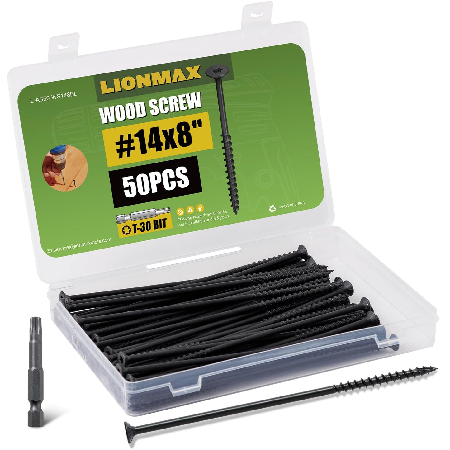 LIONMAX Deck Screws #14 x 8 Inch for Outdoor Decking Projects