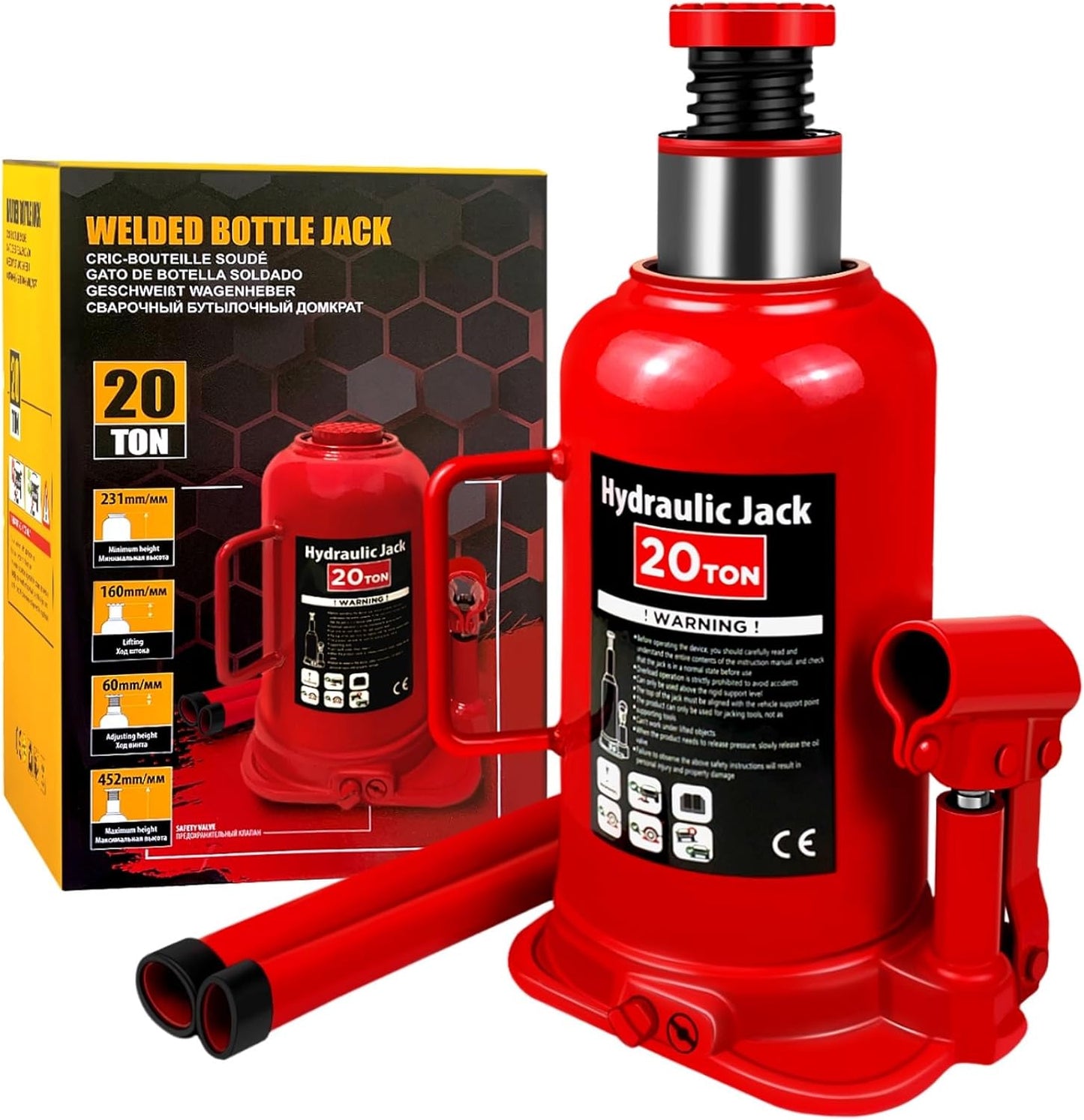 Torin Hydraulic Bottle Jack 20 Ton Capacity for Auto Repair
