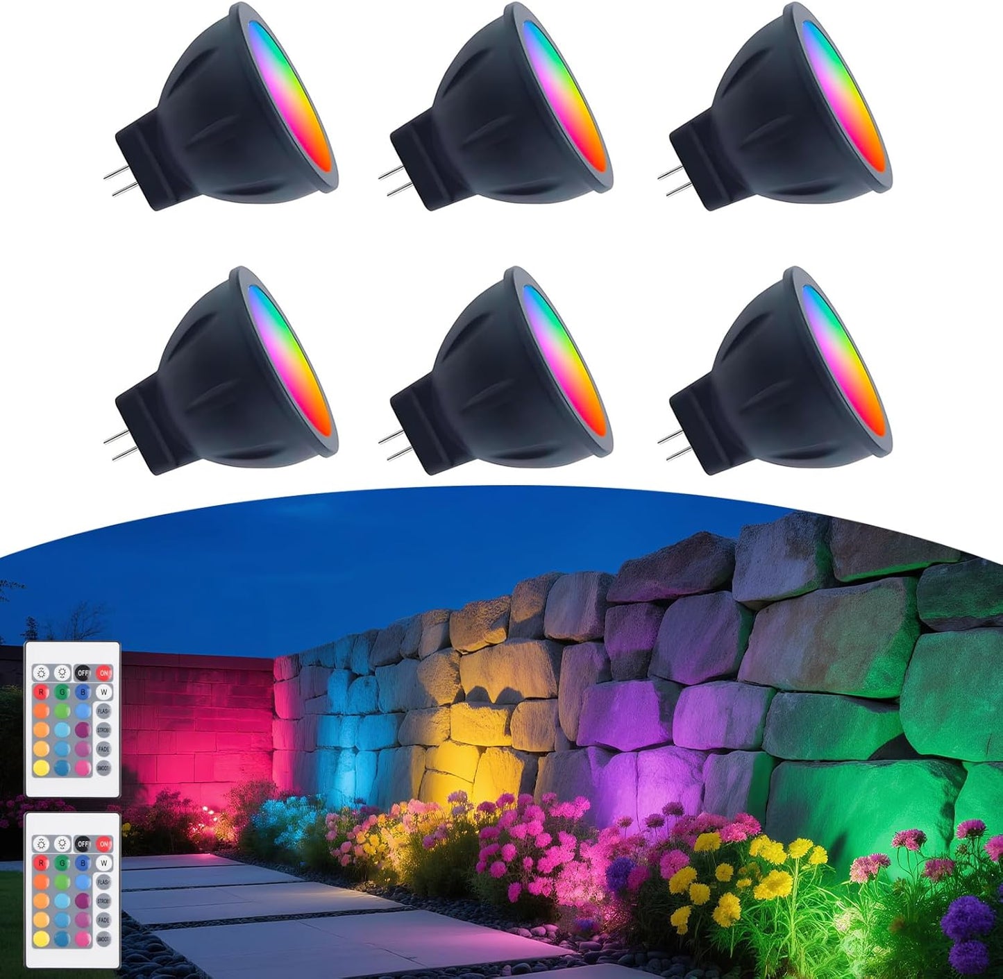 RGB MR11 LED Bulbs Color Changing with Remote Control Features