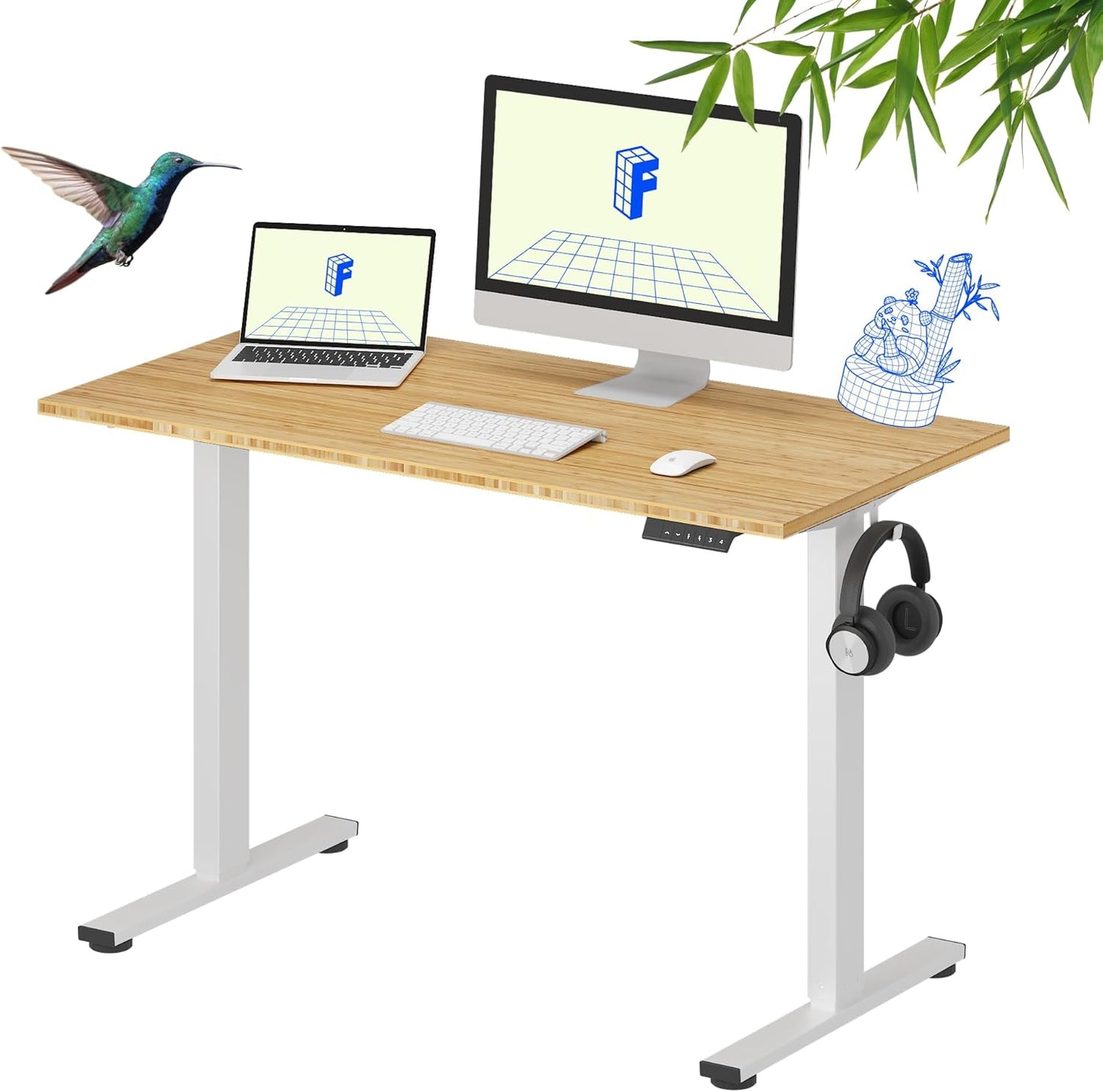 FLEXISPOT EN1 Electric Bamboo Standing Desk
