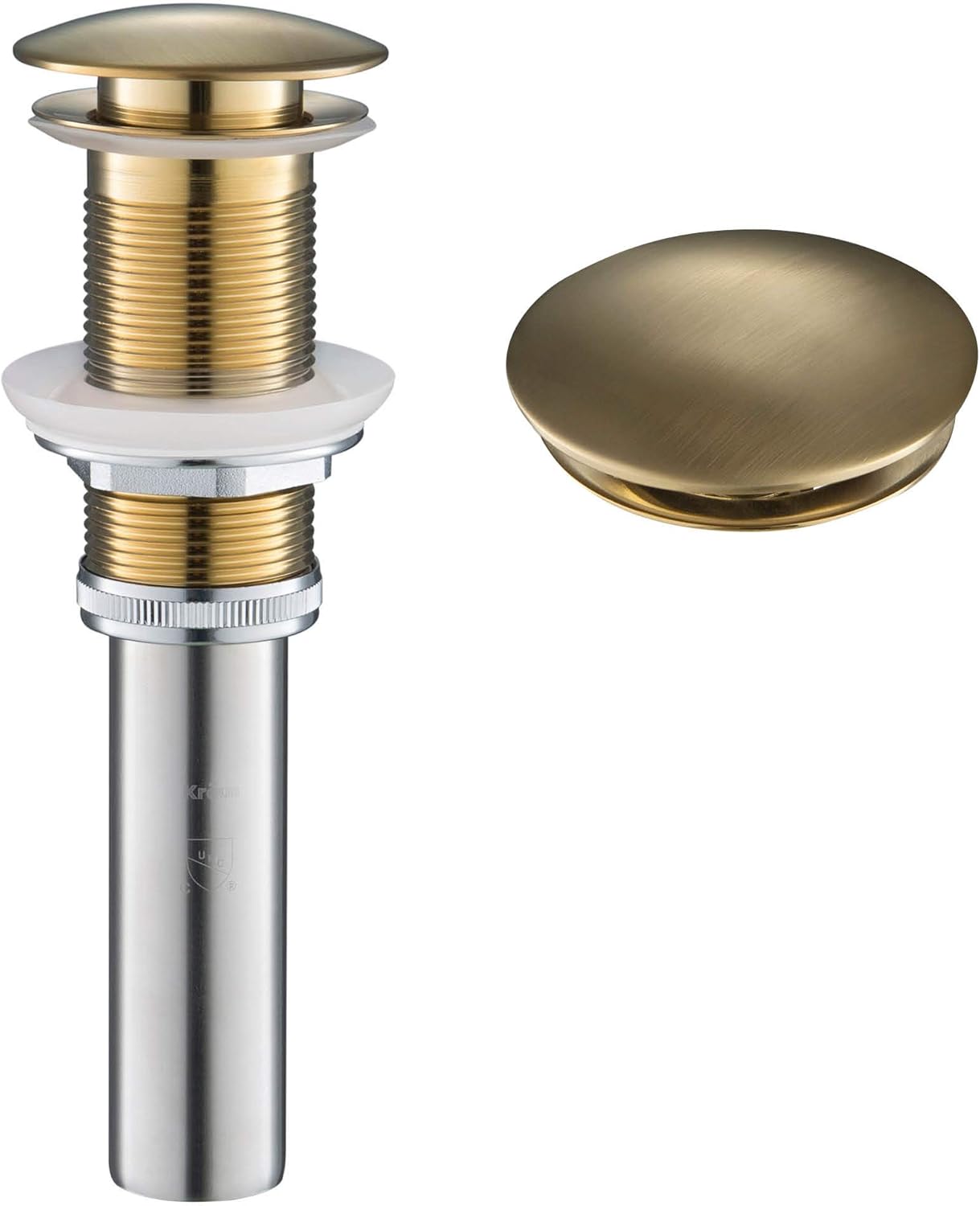KRAUS Pop-Up Drain in Brushed Gold for Bathroom Sinks