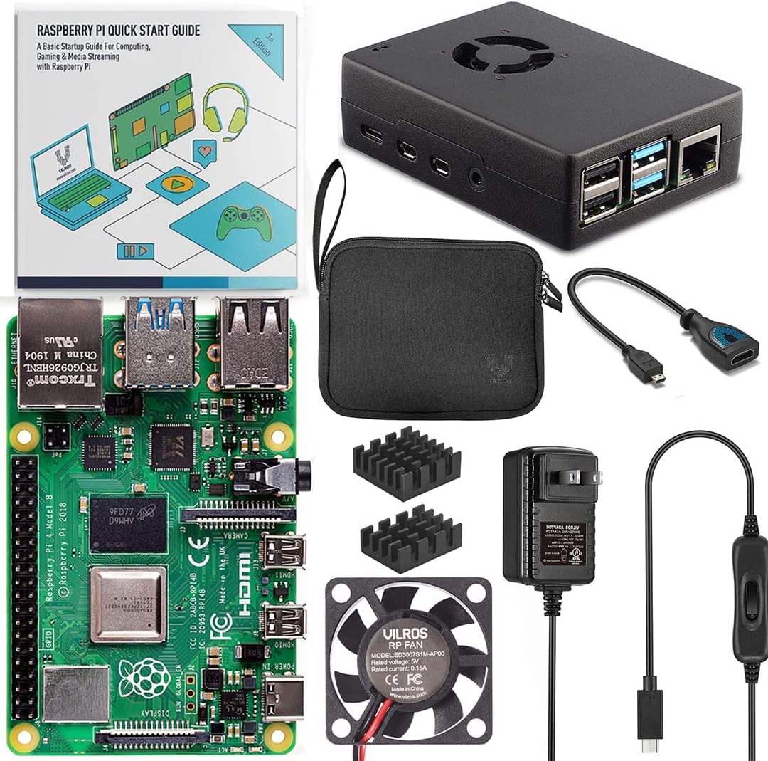 Raspberry Pi 4 4GB Starter Kit with Fan-Cooled Aluminum Case