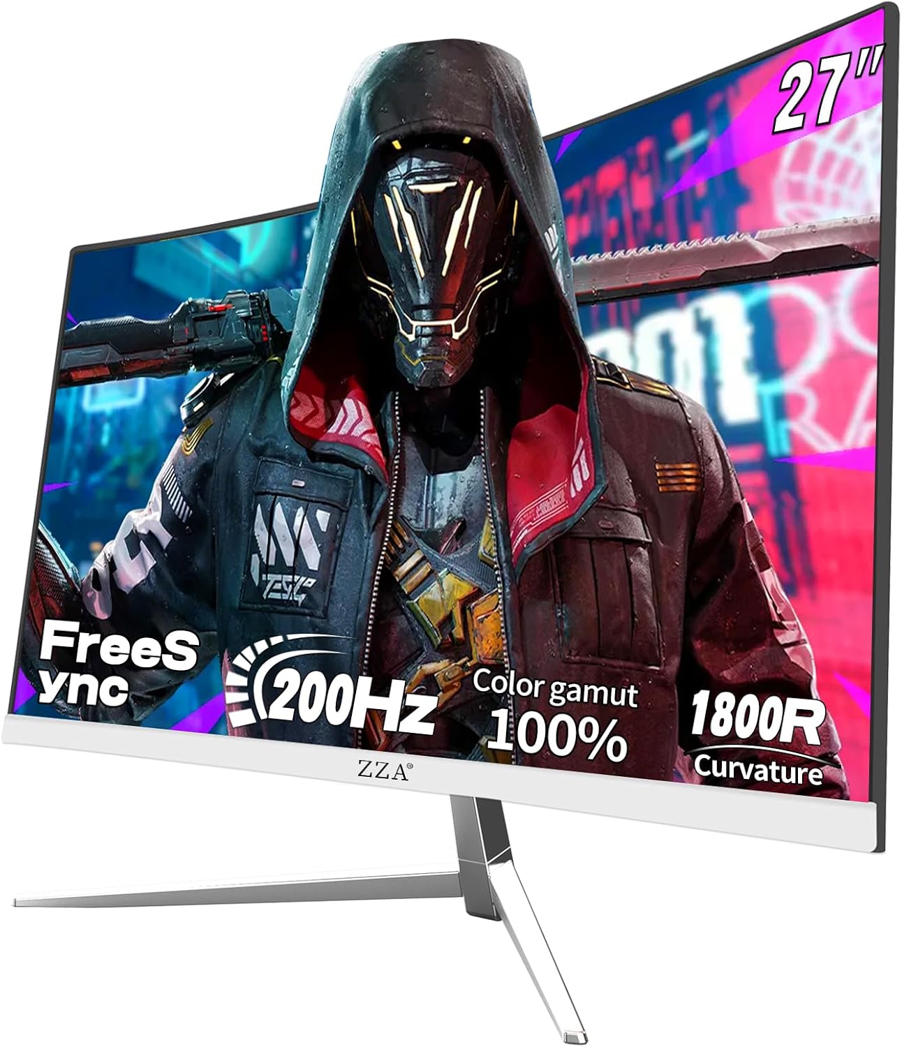 ZZA 27 Inch Curved Gaming Monitor with 200Hz Refresh Rate
