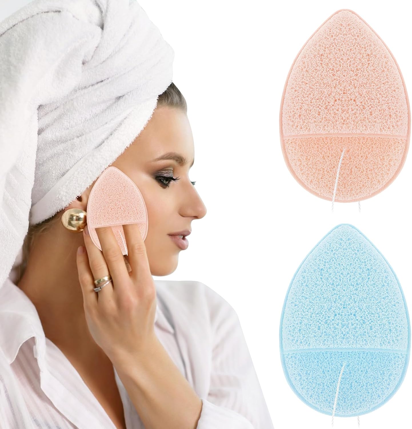 Qianyu Face Sponges Set - Gentle Cleansing & Exfoliation