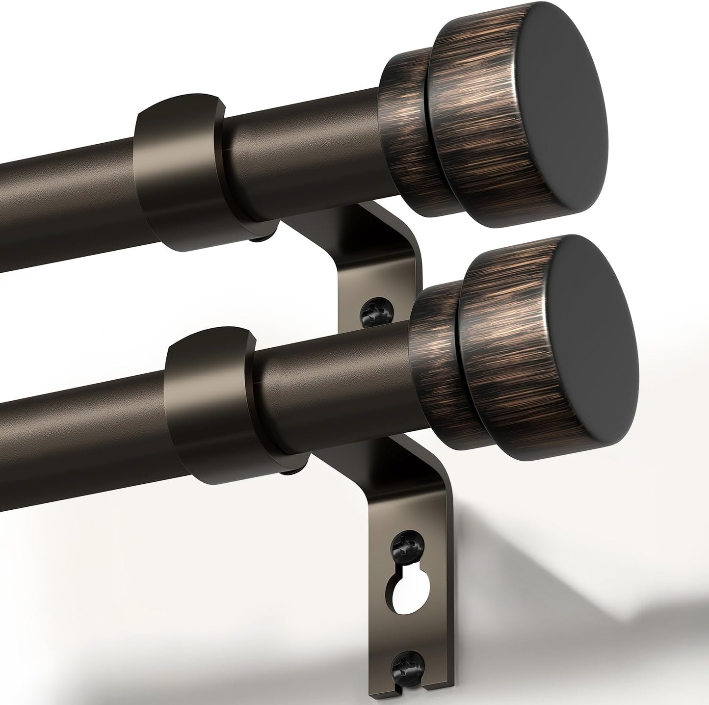 Adjustable Antique Brown Curtain Rods for Windows 16 to 60 Inches