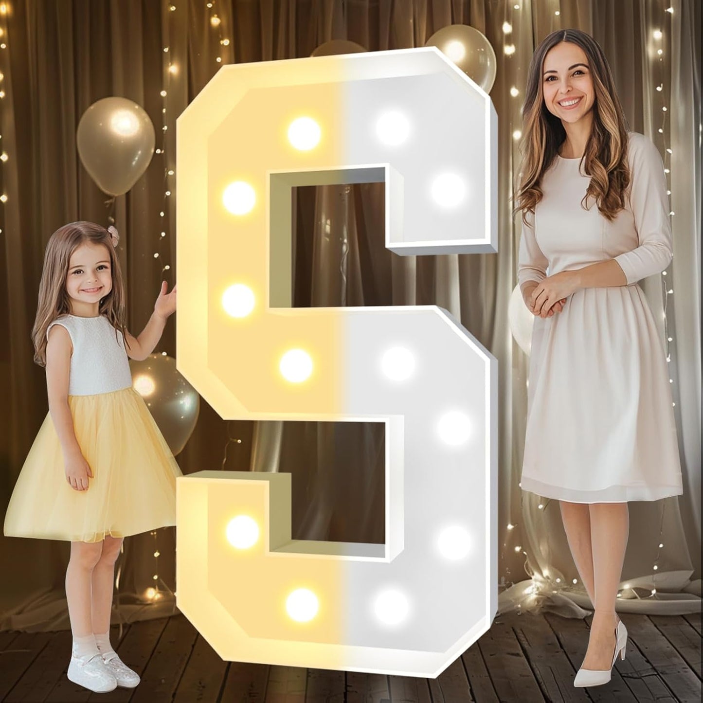 Pooqla 4 FT Marquee Light Up Letters for Party Decorations
