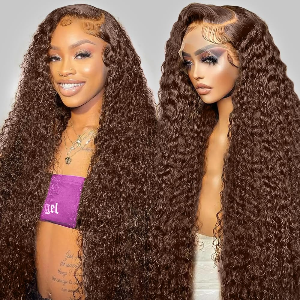 30Inch Chocolate Brown Lace Front Wig Human Hair for Women