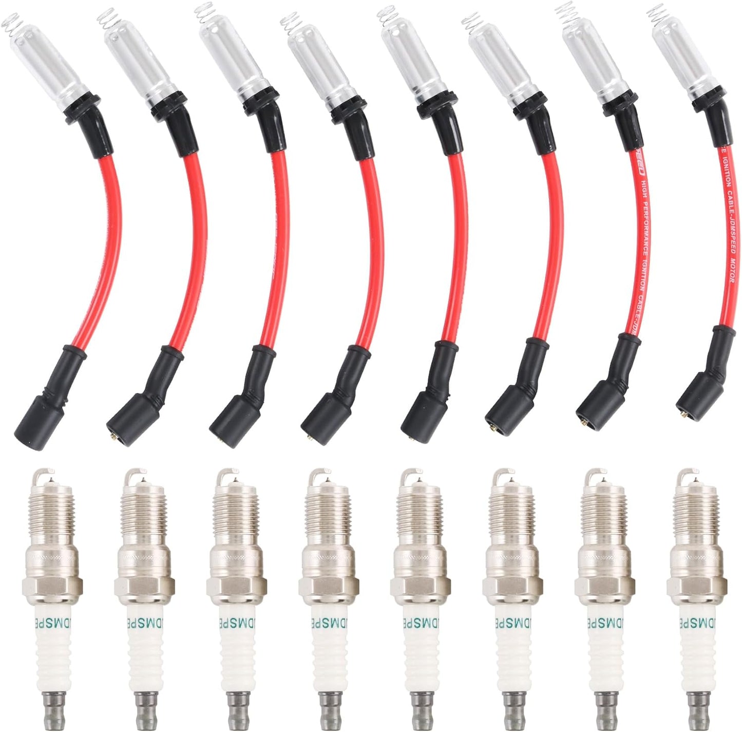 Iridium Spark Plugs 3186 & Spark Plug Wires M8-48322 for Chevy