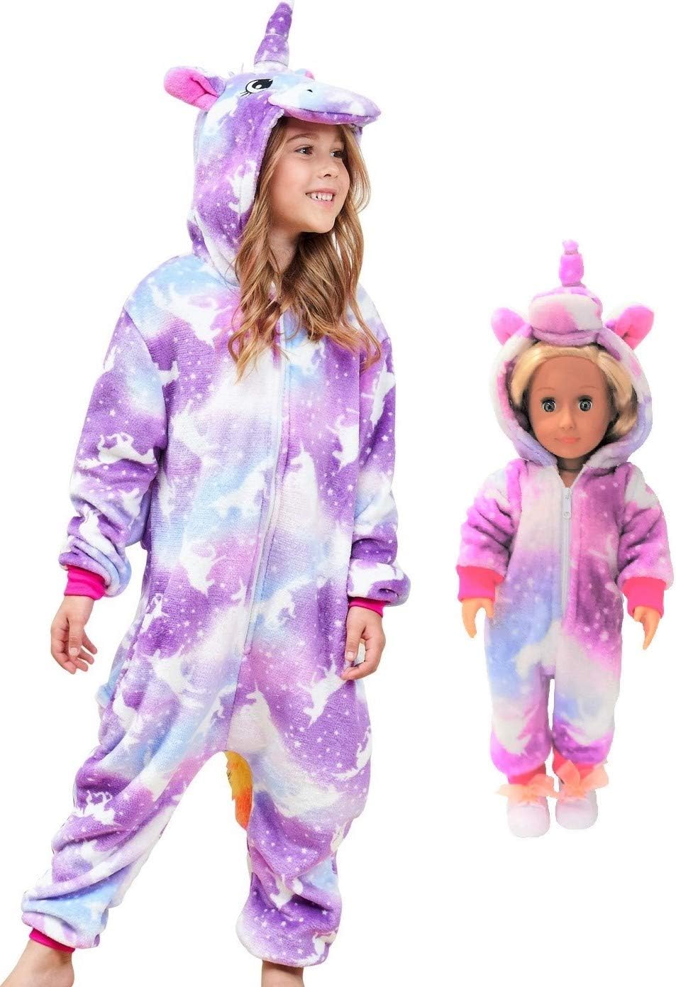 Unicorn Hooded Onesie Girls Halloween Costume for Kids Fun