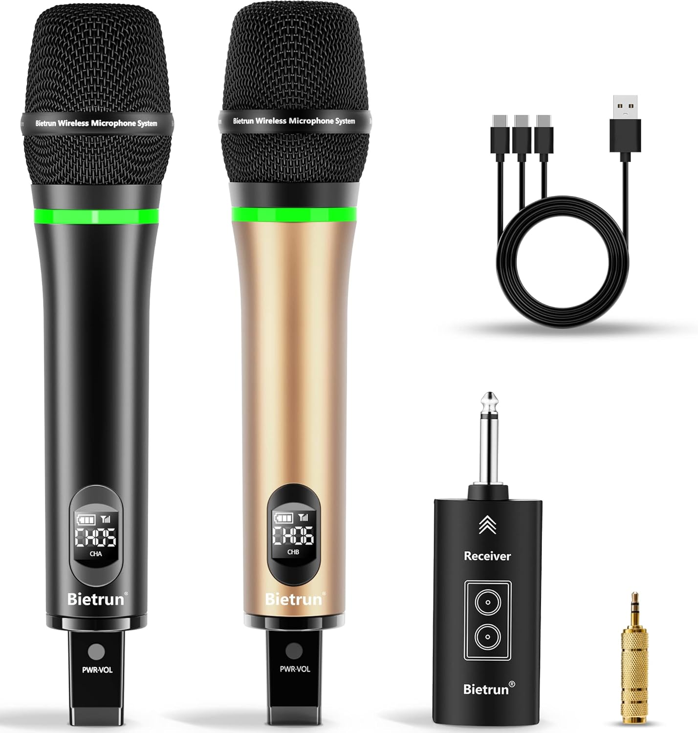 Bietrun Wireless Microphone for Karaoke and PA Systems