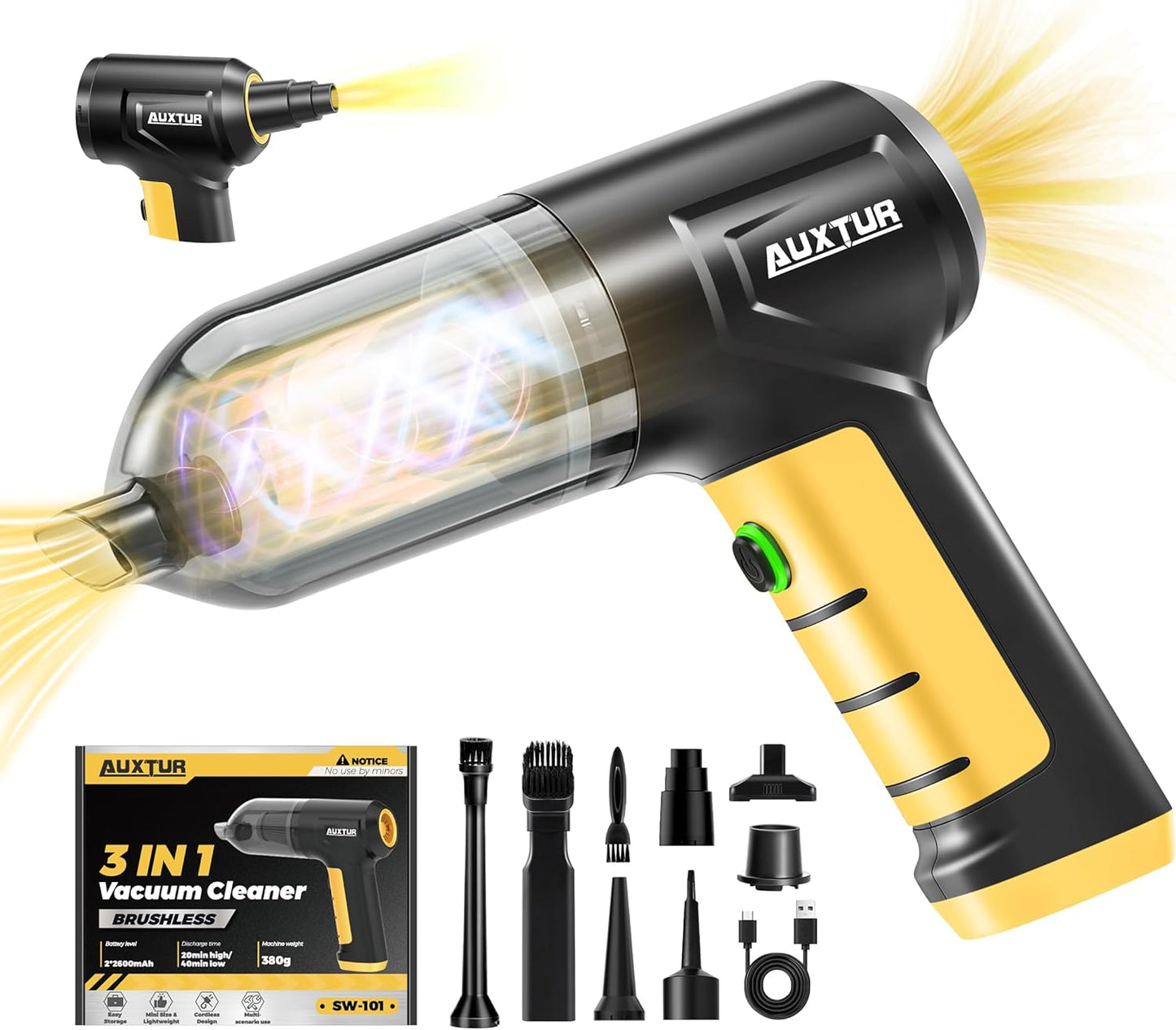 Handheld Car Vacuum Cleaner with High Power Suction for Home
