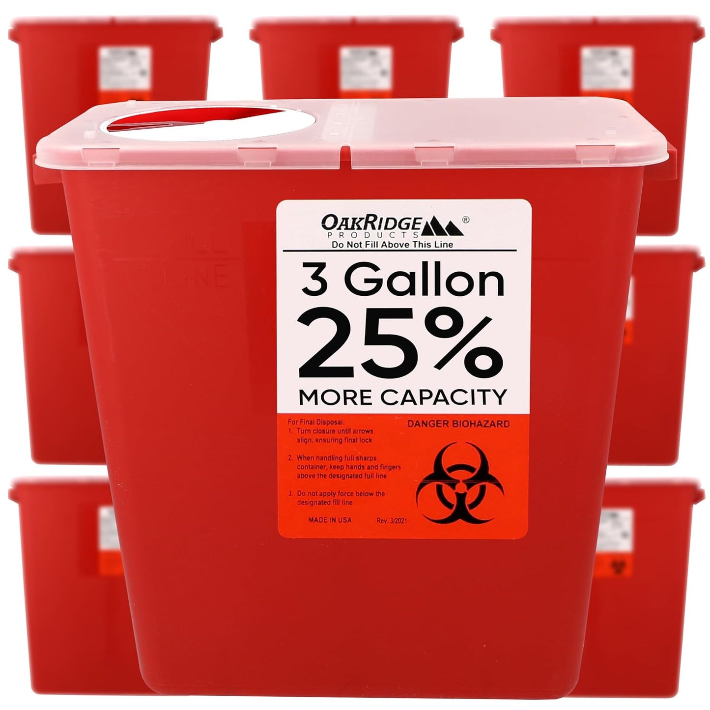 Large Sharps Container for Home and Professional Use - 3 Gallon