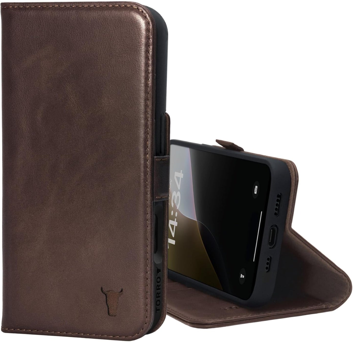 TORRO Premium Leather Case for iPhone 16 Pro with Kickstand