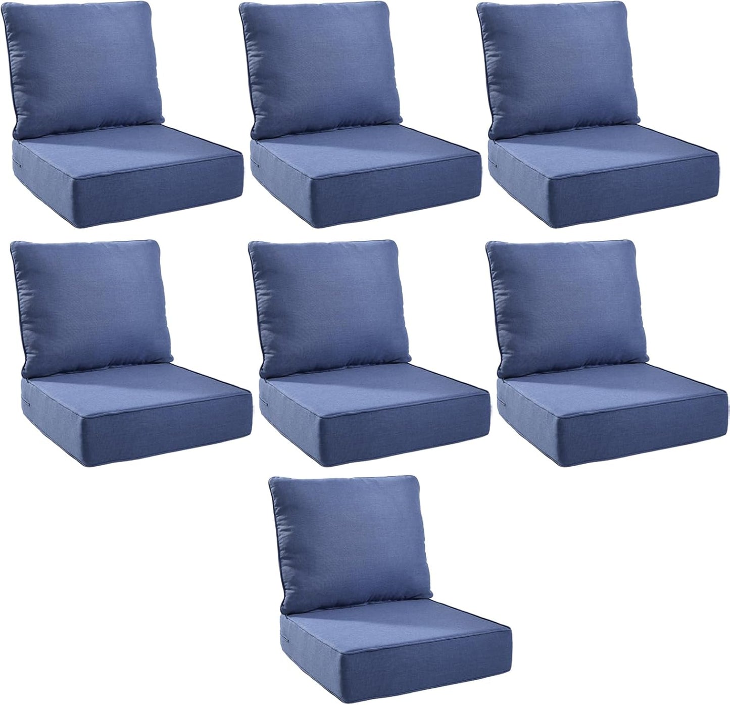 Outdoor Cushion Set for Patio Furniture - 6 Inch Thick Foam