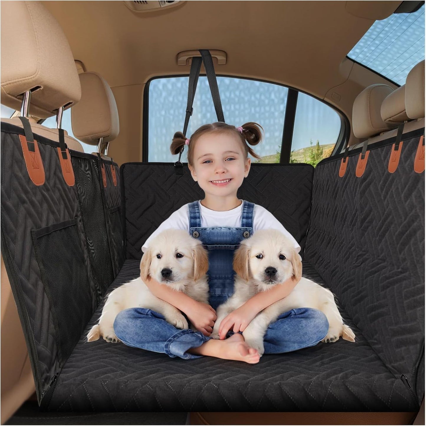Back Seat Extender for Dogs - Waterproof Car Seat Bed Protector