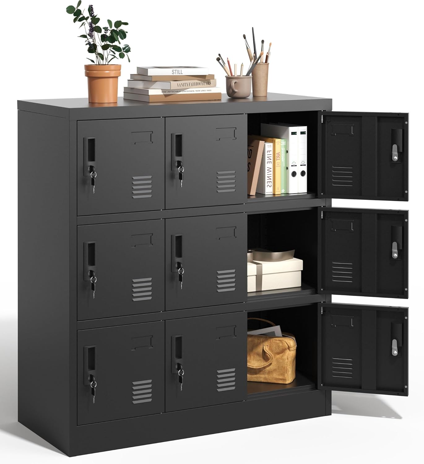 Employee Storage Locker with 9 Doors for Office and Gym Use