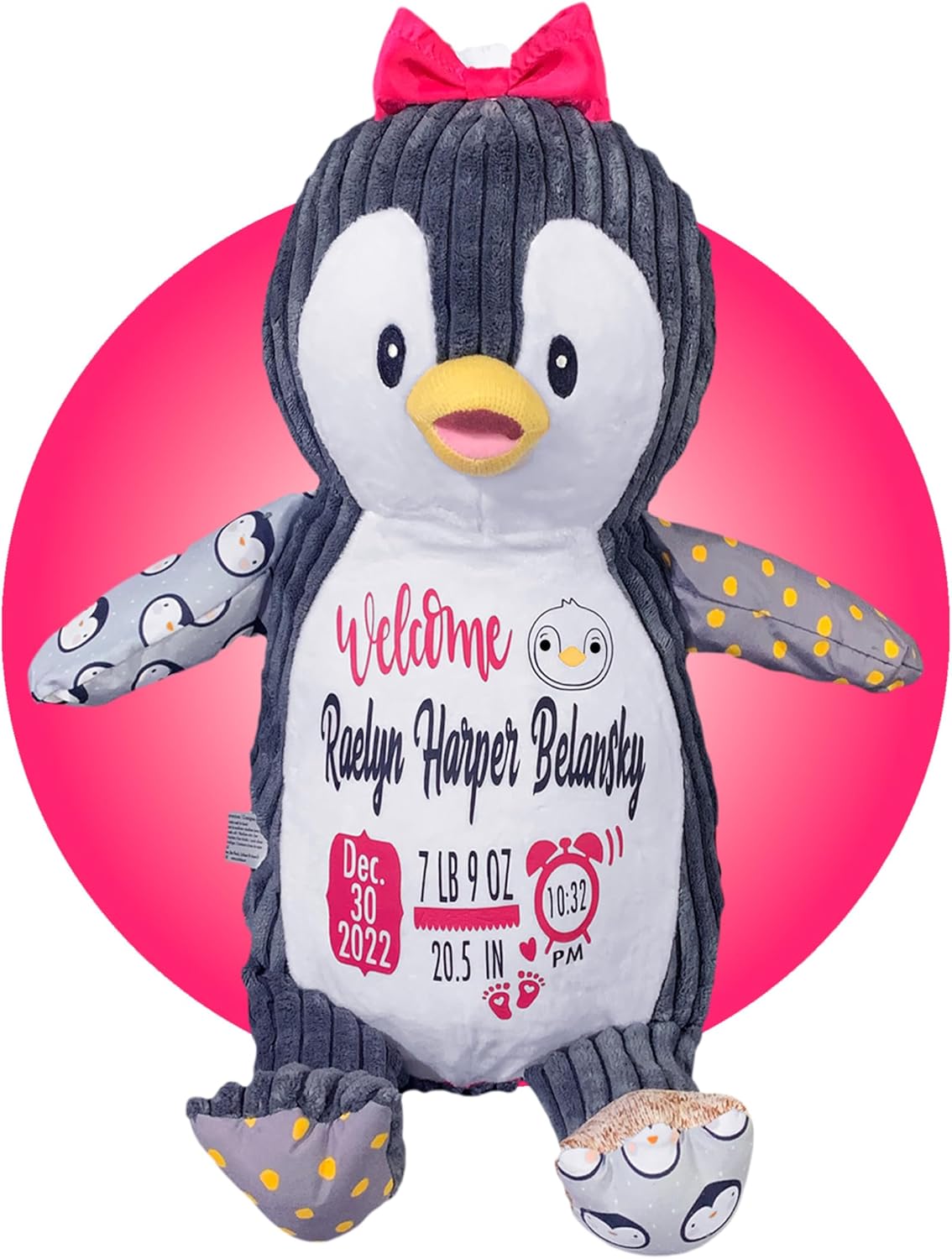 Birth Stat Stuffed Animal by Kikilishop - Personalized Gift