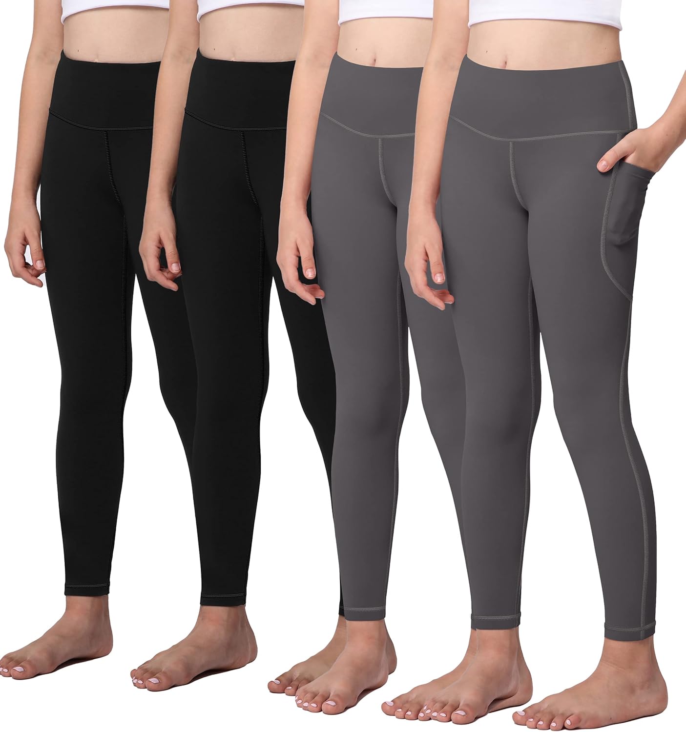 AENLLEY Yoga Active Leggings for Girls with Pockets - Perfect Fit