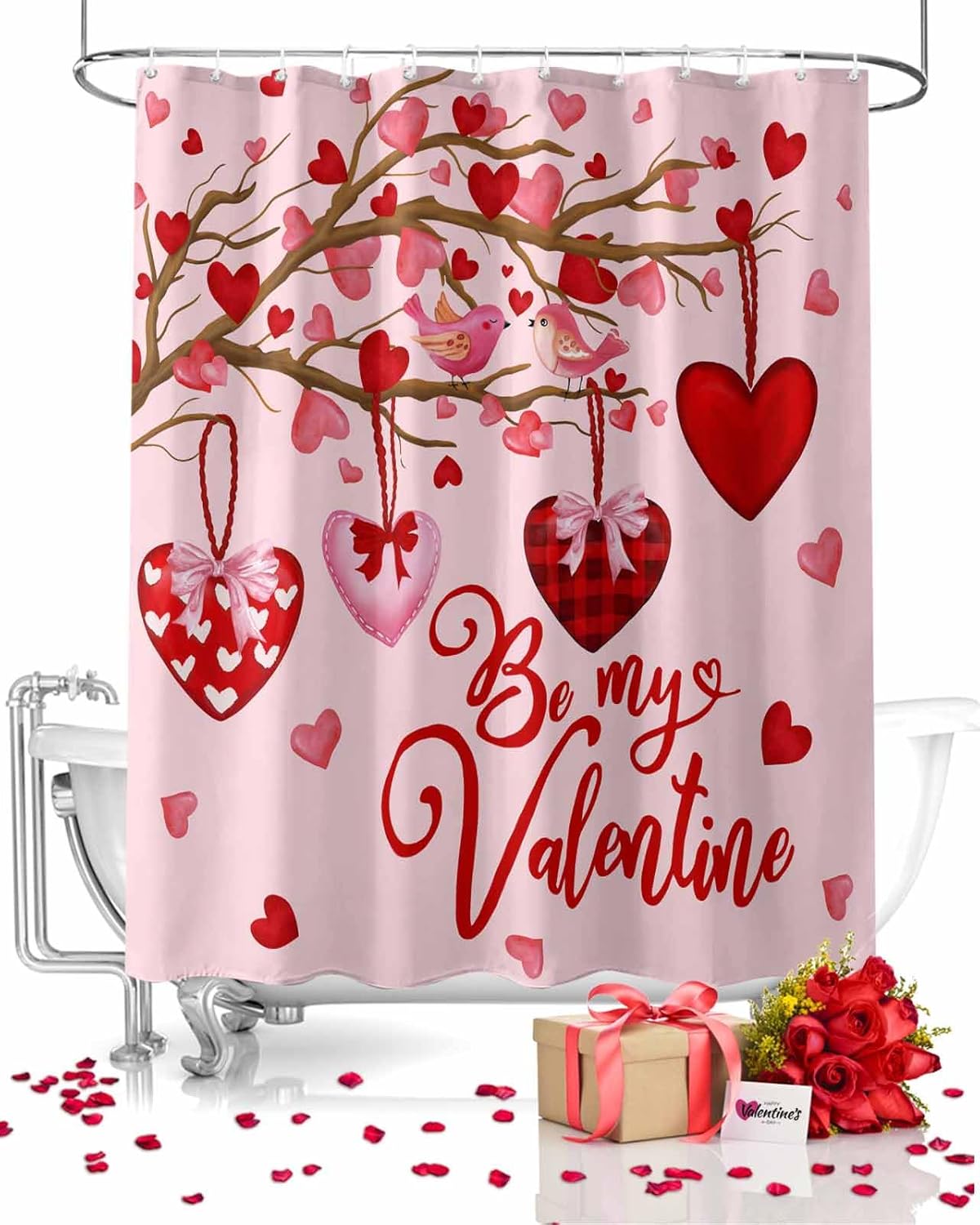 Valentine's Day Love Tree Shower Curtain