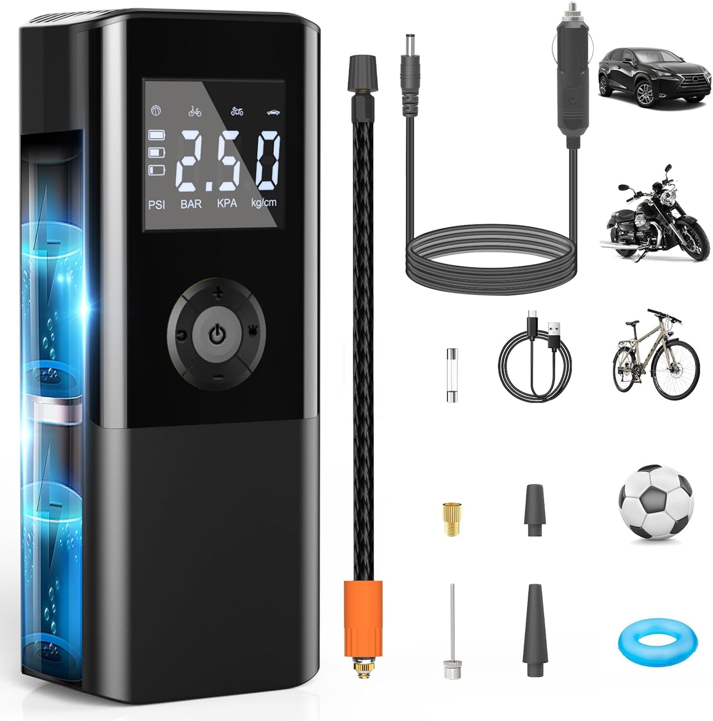 150 PSI Rechargeable Portable Air Compressor - AOKBON