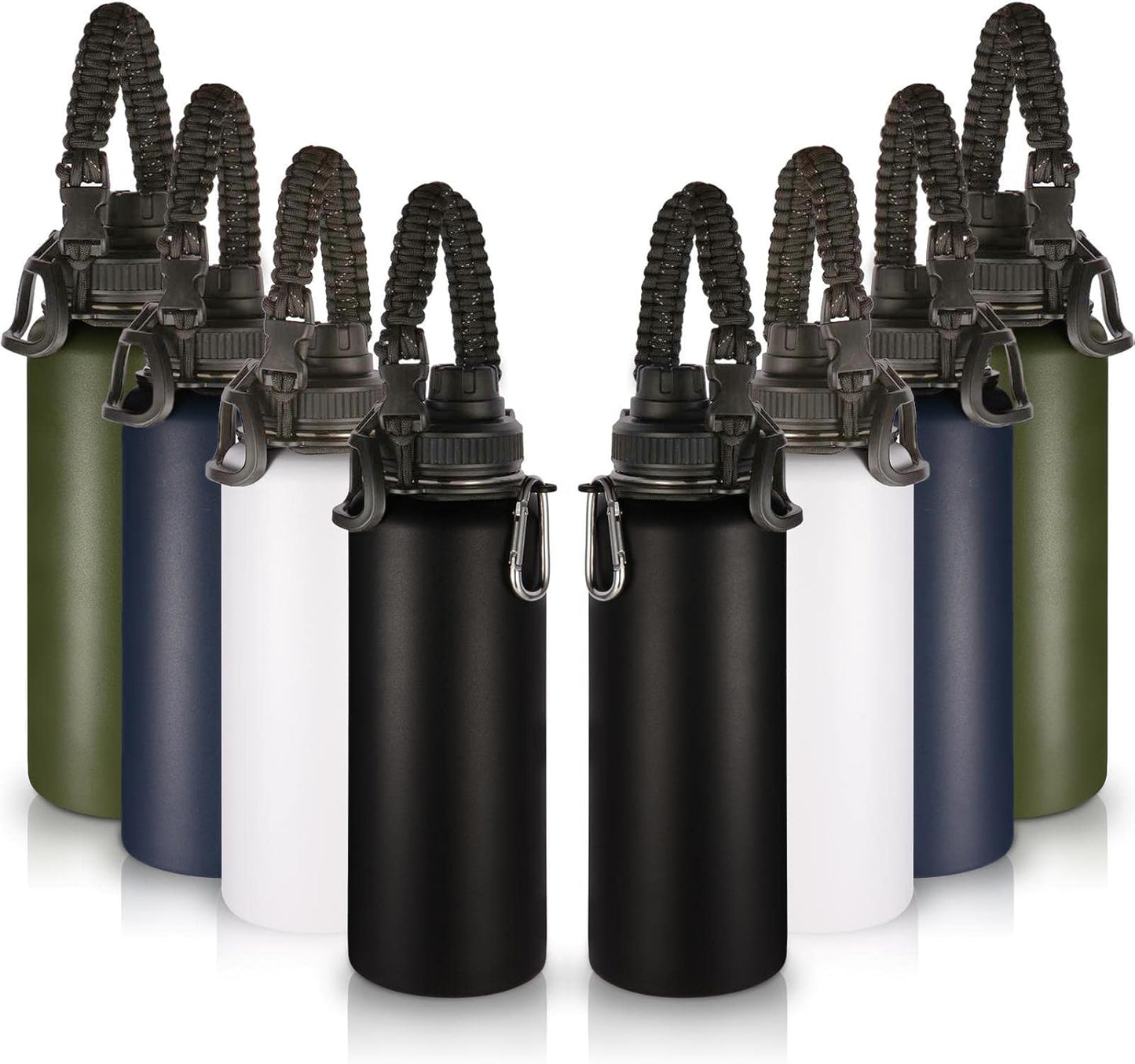Volhoply Insulated Water Bottles Bulk 8 Pack for Outdoor Use