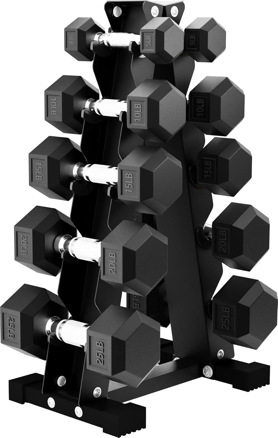 BalanceFrom Rubber Coated Hex Dumbbell Weight Set for Home Gym