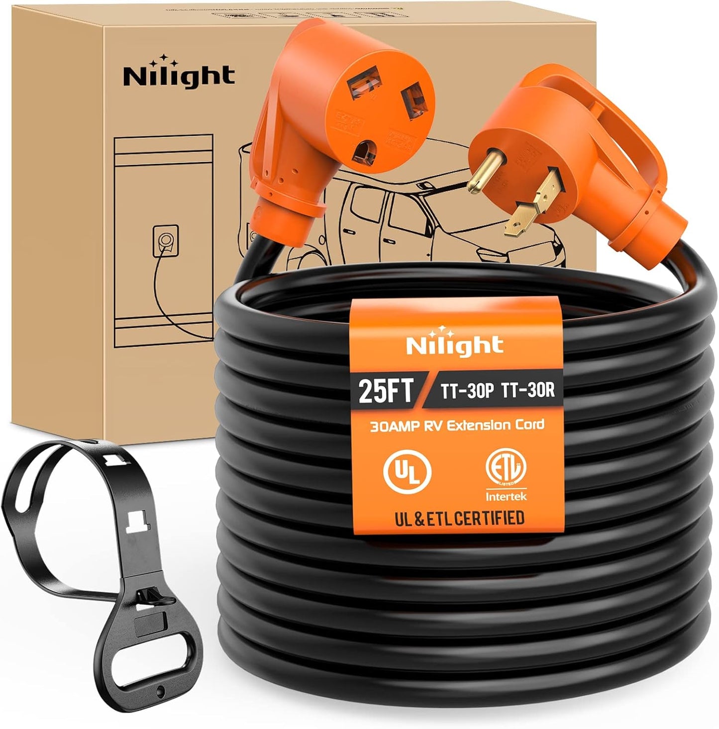 Nilight 30 Amp 25FT RV Extension Cord for Heavy Duty Use