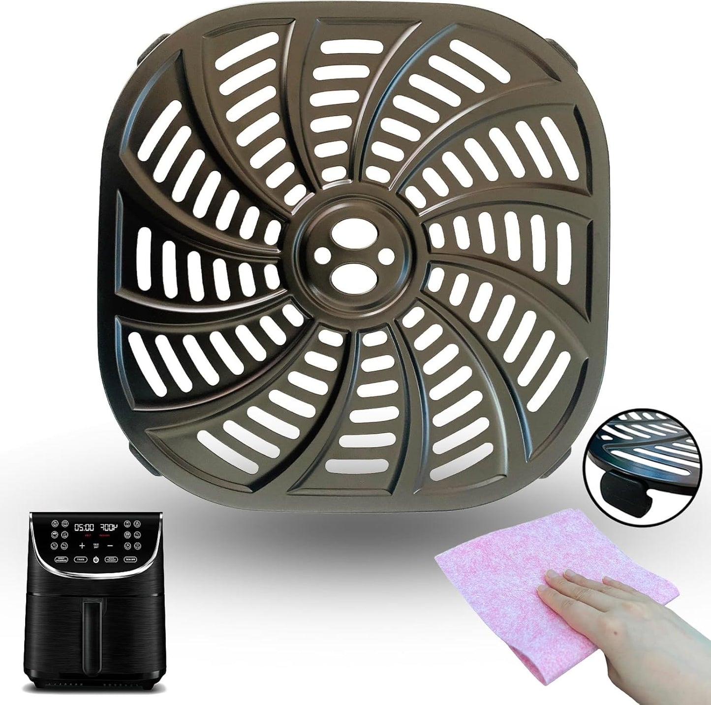 Gourmia 7QT Air Fryer Grill Plate - Nonstick & Upgraded
