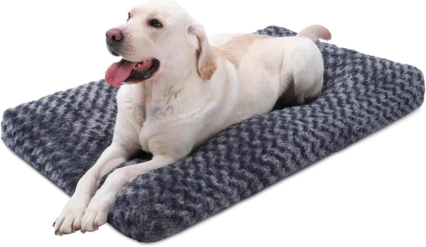 KSIIA Washable Dog Bed Deluxe Plush Crate Pad for All Breeds